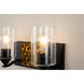 Bocage 2 Light 13 inch MB Bath Light Wall Light in Matte Black with Gold